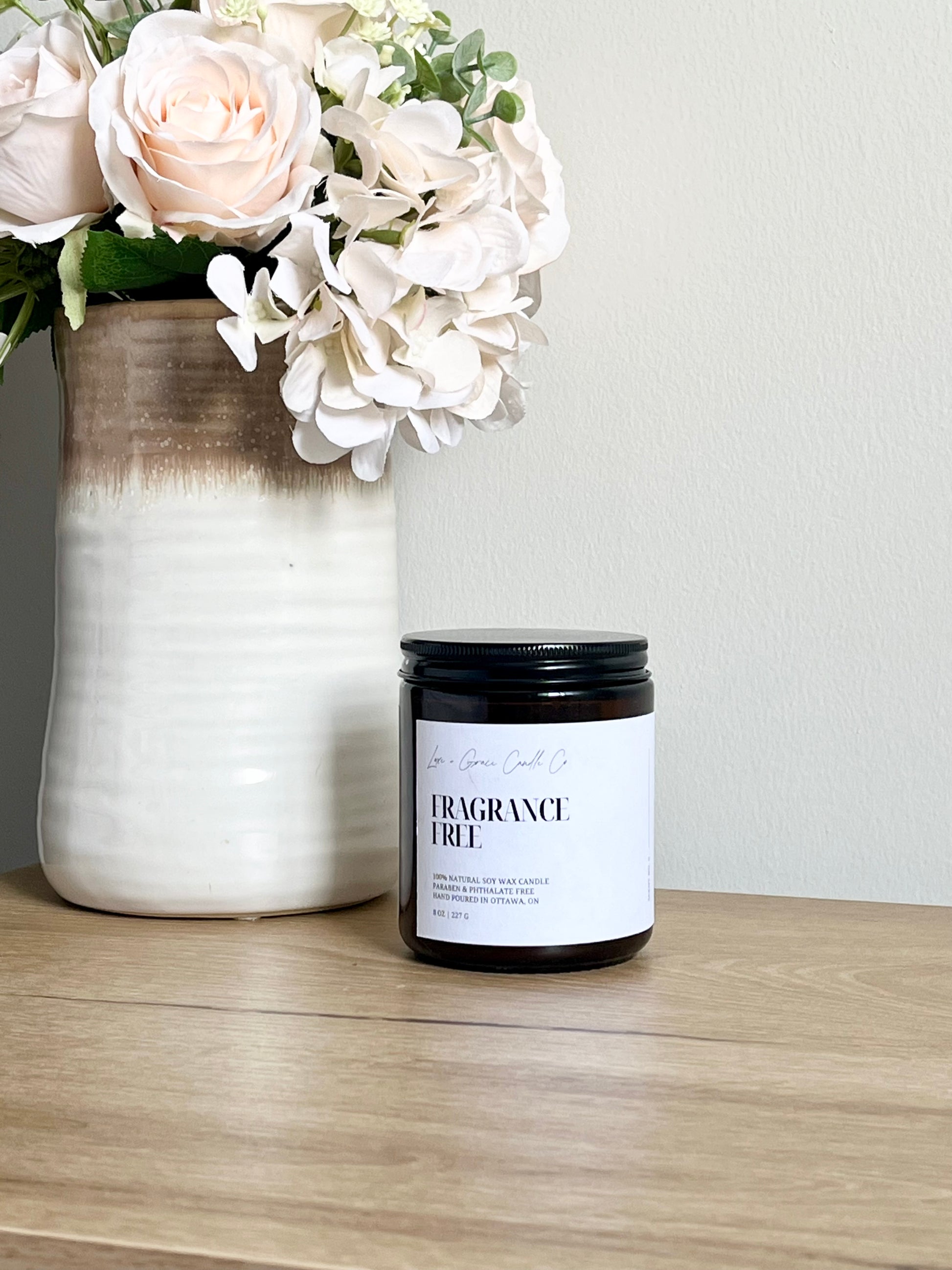 fragrance free natural soy wax candle