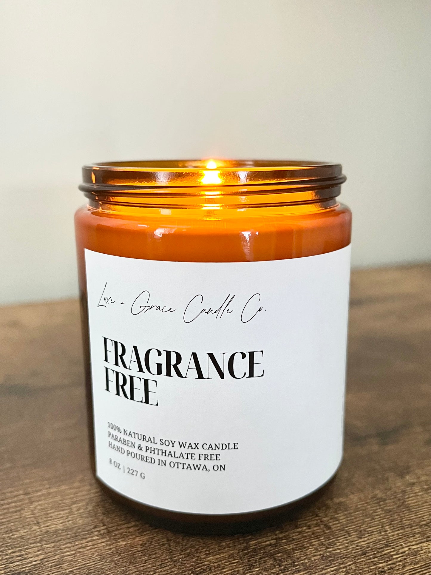 fragrance free natural soy wax candle